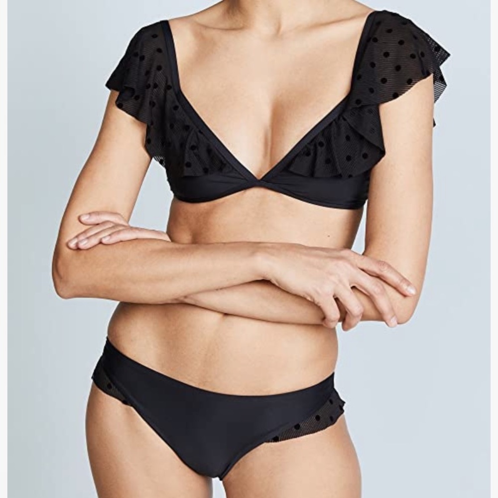 ELLA MOSS Sheer Dot Cap-Sleeve Bikini Top & Sheer Dot Bikini Bottom